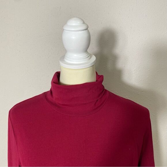 J.Jill Pure Jill Relaxed Basic Turtleneck In Maroon/Red Women's Size Small - Picture 14 of 15
